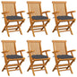 Garden Chairs With Cushions 2 Pcs Solid Teak Wood
