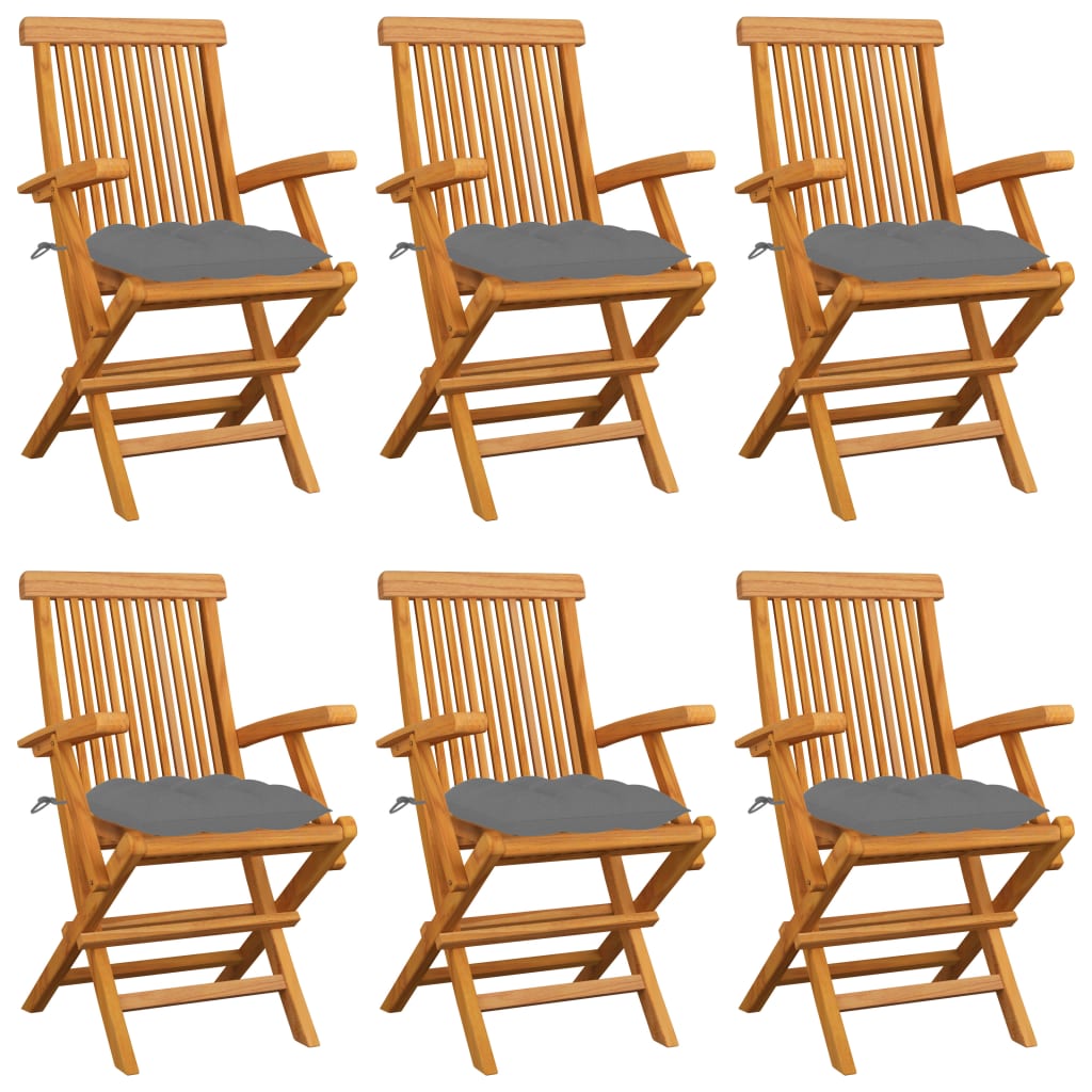 Garden Chairs With Cushions 2 Pcs Solid Teak Wood