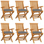 Garden Chairs With Cushions 2 Pcs Solid Teak Wood