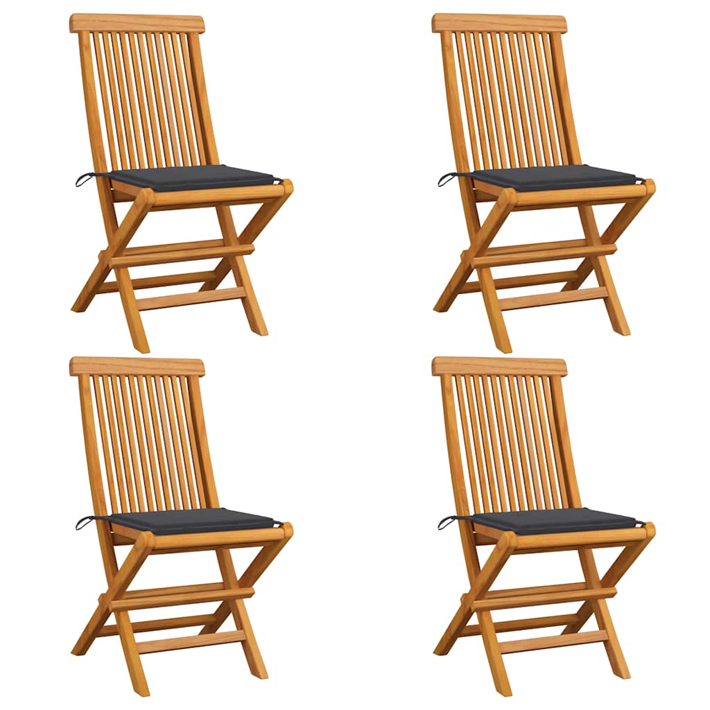 Garden Chairs With Cushions 2 Pcs Solid Teak Wood