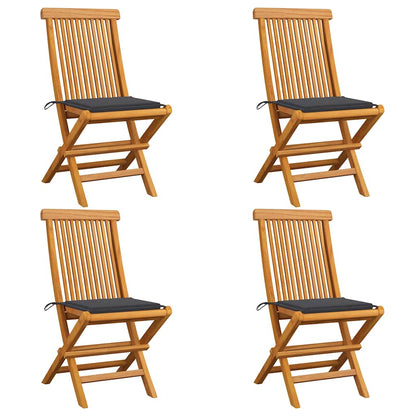 Garden Chairs With Cushions 2 Pcs Solid Teak Wood