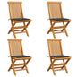 Garden Chairs With Cushions 2 Pcs Solid Teak Wood