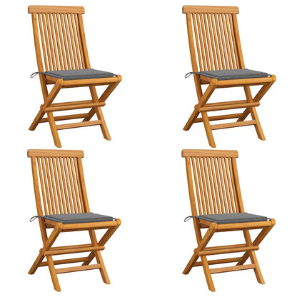 Garden Chairs With Cushions 2 Pcs Solid Teak Wood