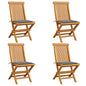 Garden Chairs With Cushions 2 Pcs Solid Teak Wood