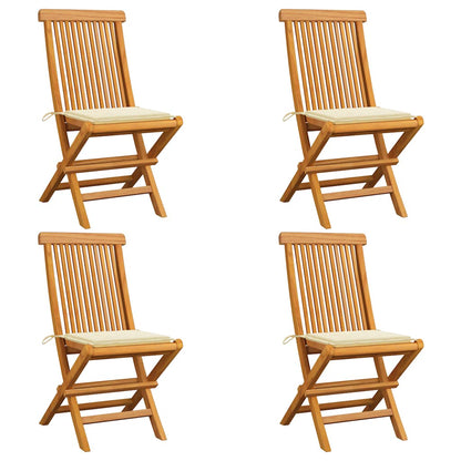 Garden Chairs With Cushions 2 Pcs Solid Teak Wood