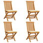 Garden Chairs With Cushions 2 Pcs Solid Teak Wood