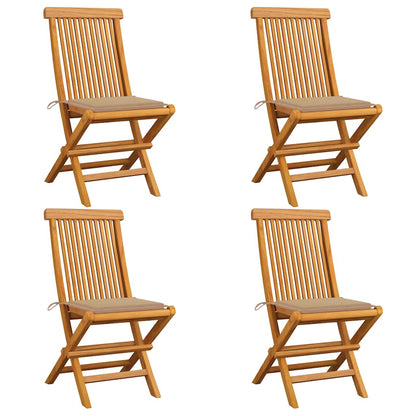 Garden Chairs With Cushions 2 Pcs Solid Teak Wood