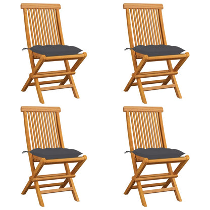 Garden Chairs With Cushions 2 Pcs Solid Teak Wood