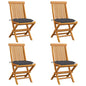 Garden Chairs With Cushions 2 Pcs Solid Teak Wood