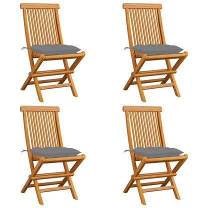 Garden Chairs With Cushions 2 Pcs Solid Teak Wood