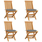 Garden Chairs With Cushions 2 Pcs Solid Teak Wood