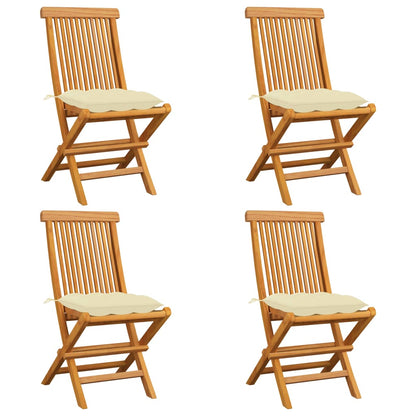 Garden Chairs With Cushions 2 Pcs Solid Teak Wood