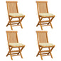 Garden Chairs With Cushions 2 Pcs Solid Teak Wood