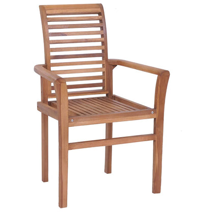 Dining Chairs 2 Pcs With Cushions Solid Teak Wood