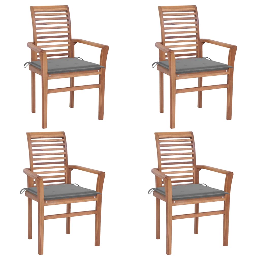 Dining Chairs 2 Pcs With Cushions Solid Teak Wood