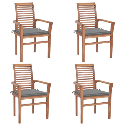 Dining Chairs 2 Pcs With Cushions Solid Teak Wood