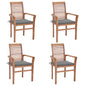 Dining Chairs 2 Pcs With Cushions Solid Teak Wood