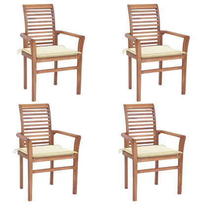 Dining Chairs 2 Pcs With Cushions Solid Teak Wood