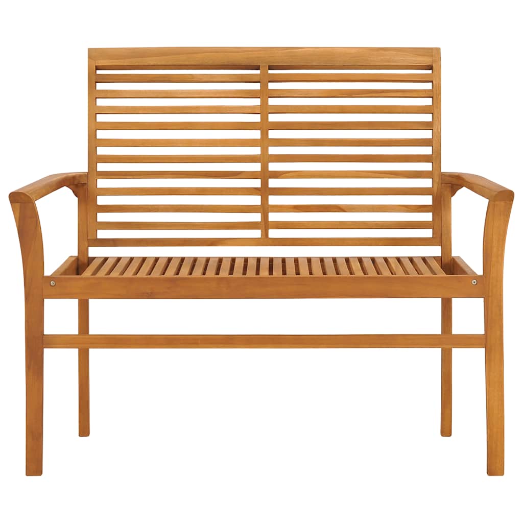 Garden Bench With Cushion 112 Cm Solid Teak Wood