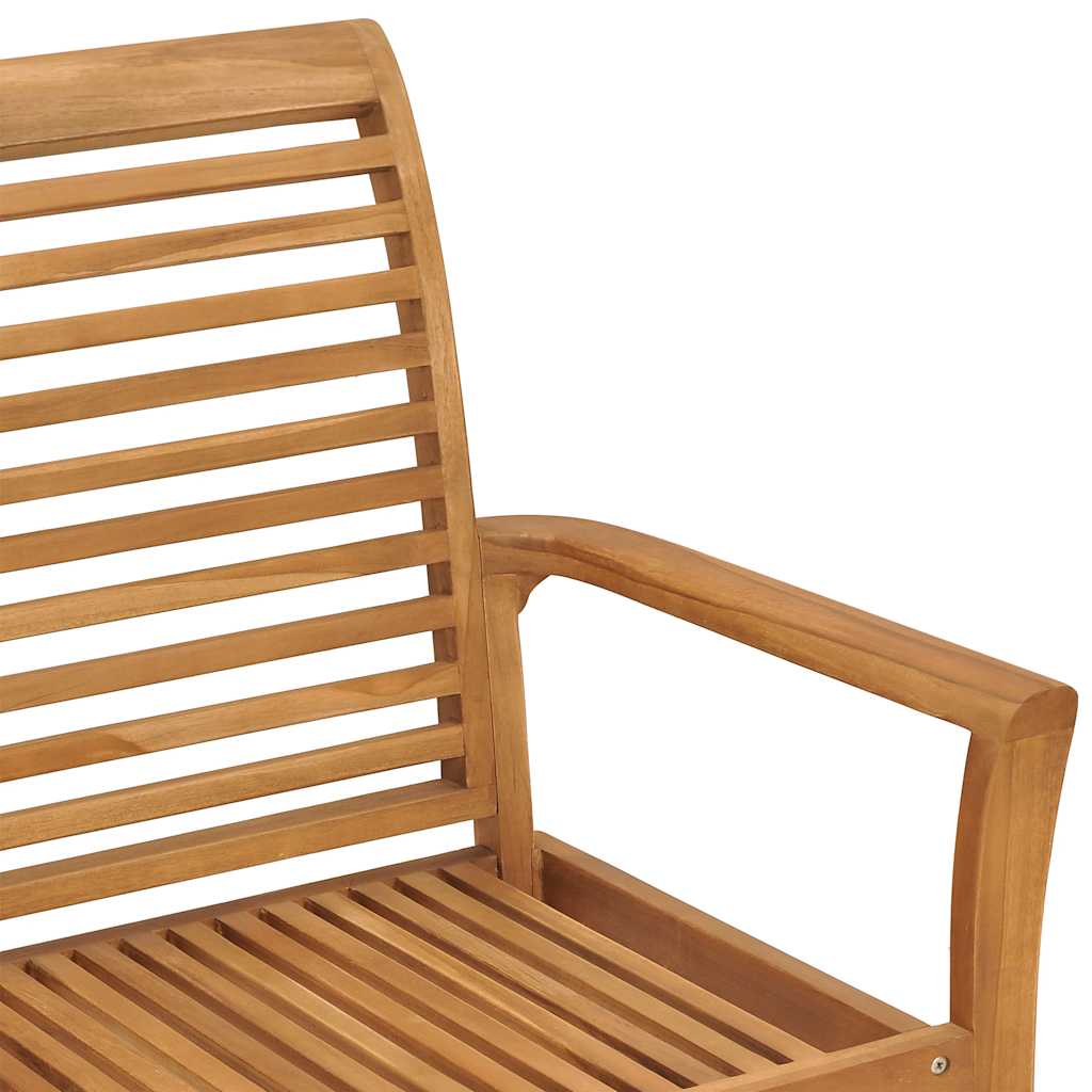 Garden Bench With Cushion 112 Cm Solid Teak Wood