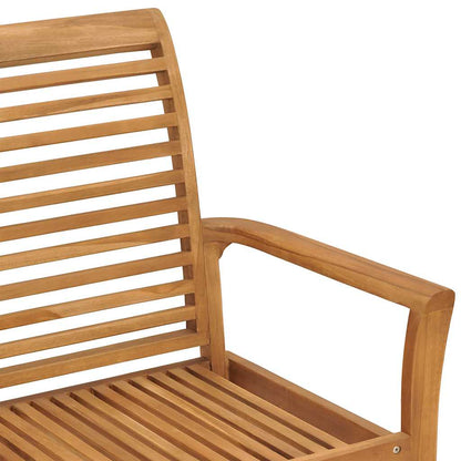Garden Bench With Cushion 112 Cm Solid Teak Wood