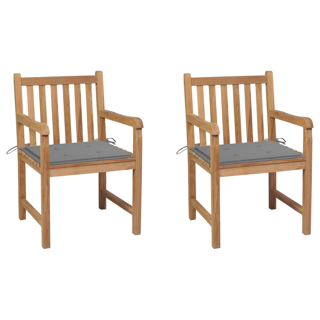 Garden Chairs 4 Pcs With Cushions Solid Teak Wood