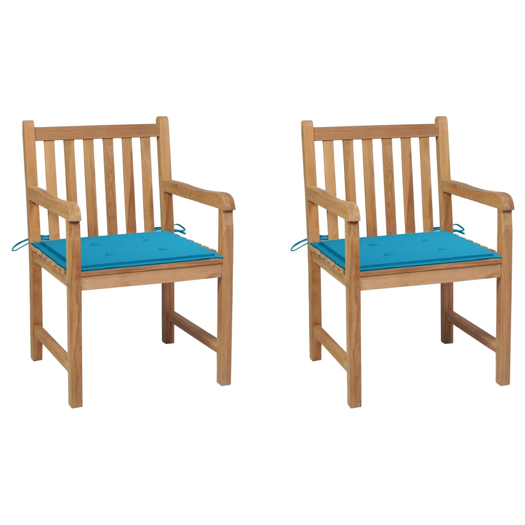 Garden Chairs 4 Pcs With Cushions Solid Teak Wood