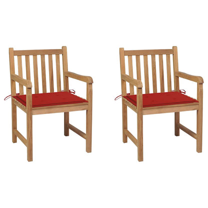 Garden Chairs 4 Pcs With Cushions Solid Teak Wood
