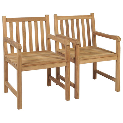 Garden Chairs 2 Pcs With Cushions Solid Teak Wood