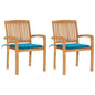 Stacking Garden Chairs With Cushions 4 Pcs Solid Teak Wood