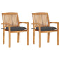 Garden Chairs 2 Pcs With Cushions Solid Teak Wood