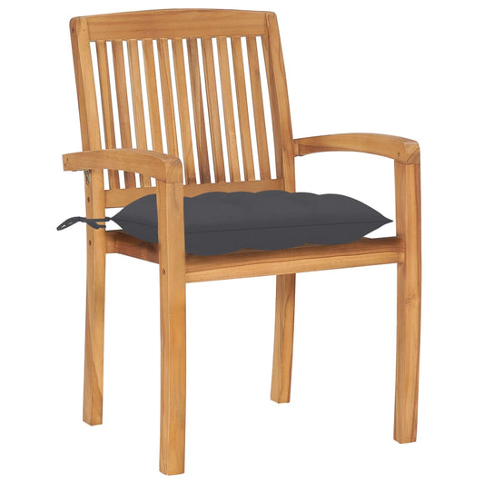 Garden Chairs 2 Pcs With Cushions Solid Teak Wood