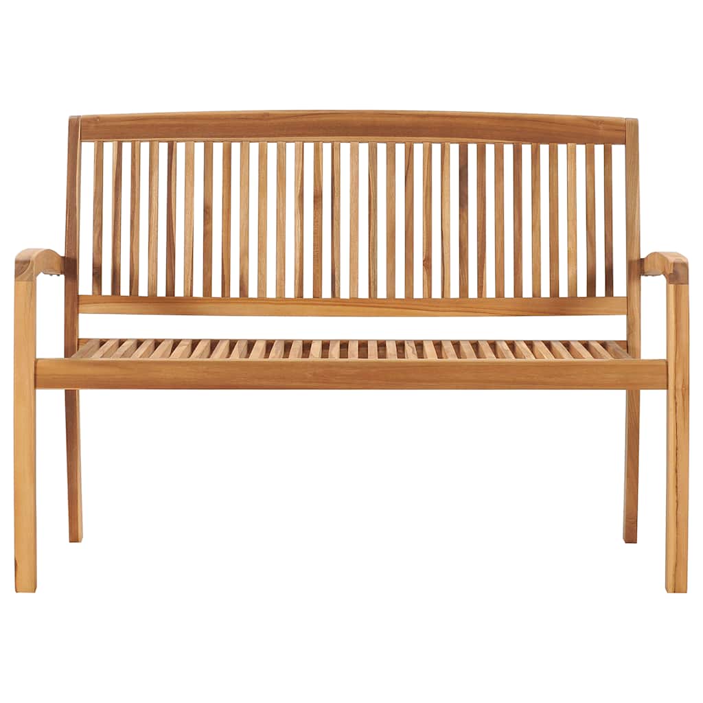 Stacking Garden Bench With Cushion 128.5 Cm Solid Teak Wood