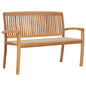 Stacking Garden Bench With Cushion 128.5 Cm Solid Teak Wood