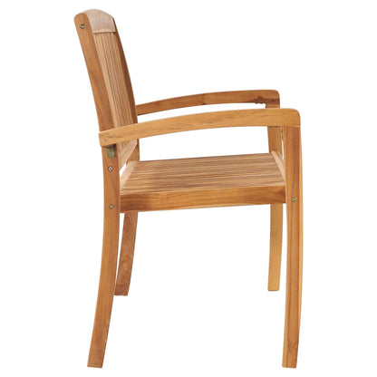 Stacking Garden Bench With Cushion 128.5 Cm Solid Teak Wood