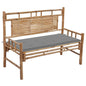 Garden Bench With Cushion 120 Cm Bamboo