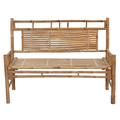 Garden Bench With Cushion 120 Cm Bamboo
