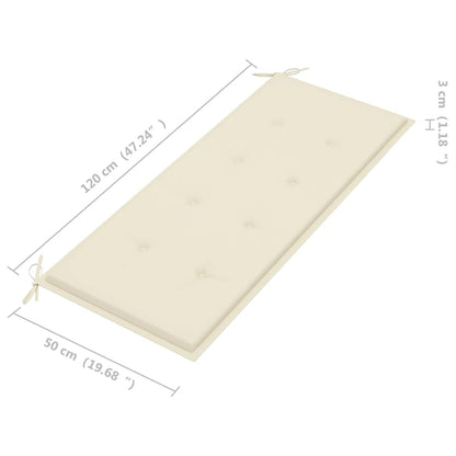 Garden Bench With Cushion 120 Cm Bamboo