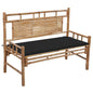 Garden Bench With Cushion 120 Cm Bamboo