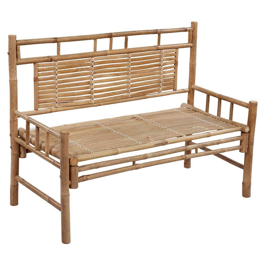 Garden Bench With Cushion 120 Cm Bamboo
