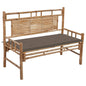 Garden Bench With Cushion 120 Cm Bamboo