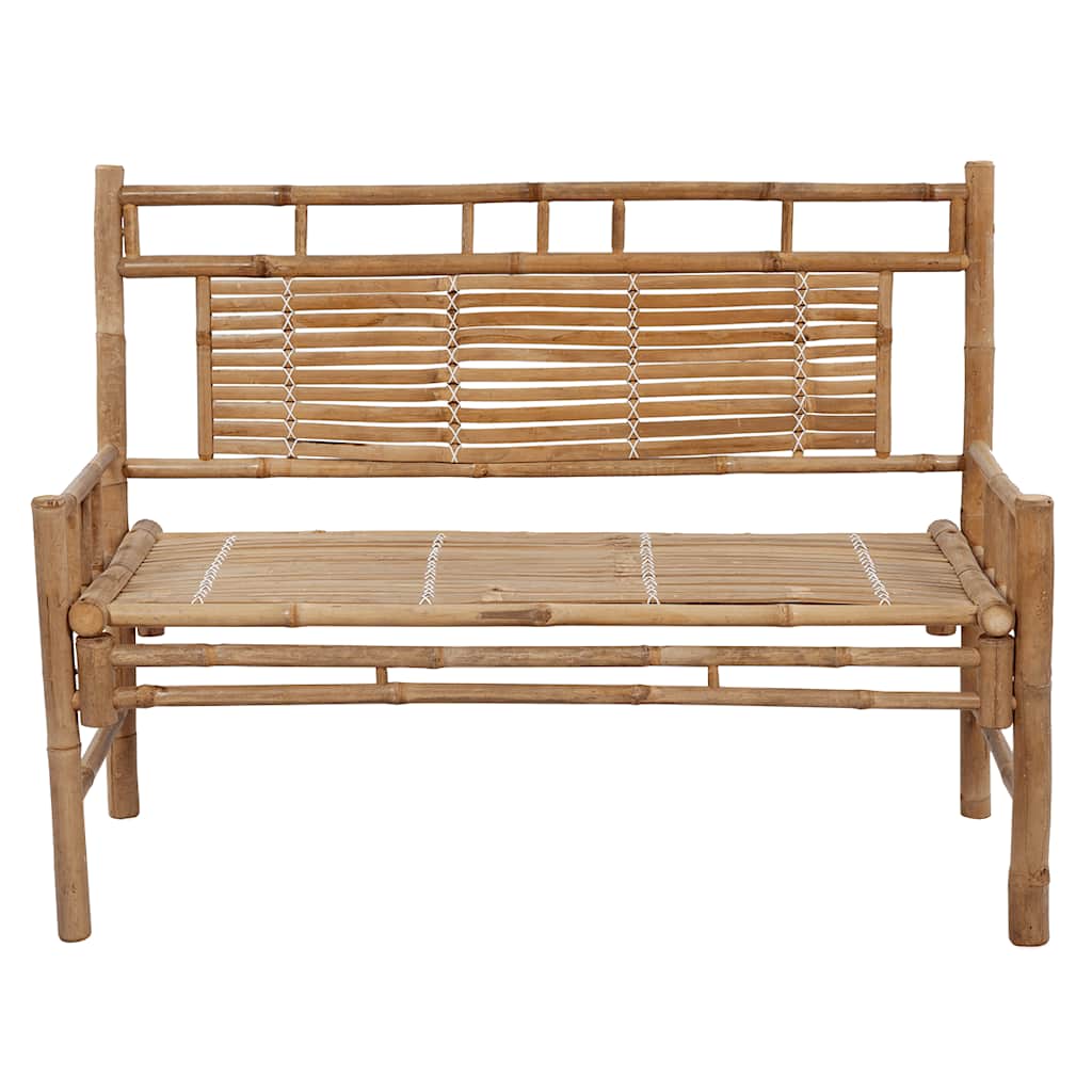 Garden Bench With Cushion 120 Cm Bamboo