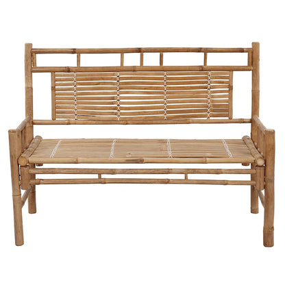 Garden Bench With Cushion 120 Cm Bamboo