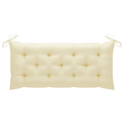 Garden Bench With Cushion 120 Cm Bamboo