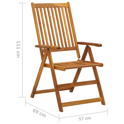 Garden Reclining Chairs 2 Pcs With Cushions Solid Acacia Wood