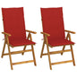 Garden Reclining Chairs 2 Pcs With Cushions Solid Acacia Wood