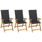 Garden Reclining Chairs 2 Pcs With Cushions Solid Acacia Wood
