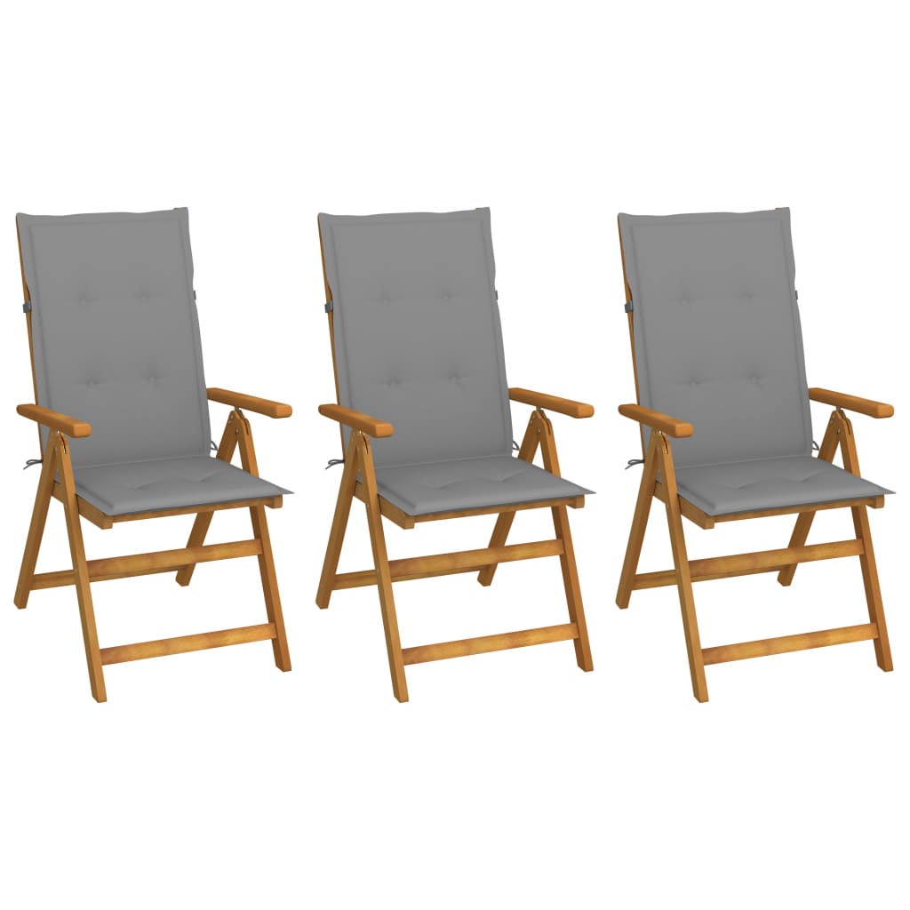 Garden Reclining Chairs 2 Pcs With Cushions Solid Acacia Wood