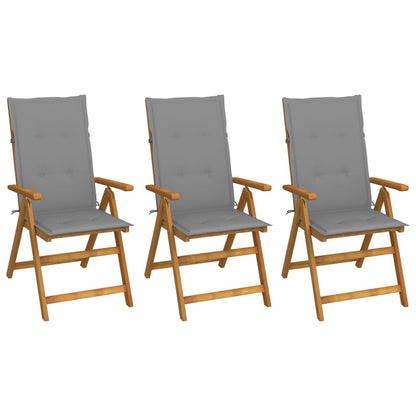 Garden Reclining Chairs 2 Pcs With Cushions Solid Acacia Wood