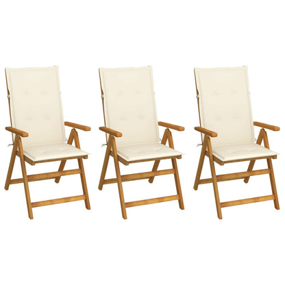 Garden Reclining Chairs 2 Pcs With Cushions Solid Acacia Wood